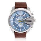 Diesel DZ4281 Mega Chief Chronograph Men's Watch – Blue Dial & Brown Leather Strap