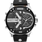 Diesel DZ7313 Mr. Daddy Chronograph Men's Watch – Black Dial & Black Leather Strap