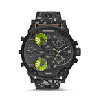 Diesel DZ7311 Big Daddy Chronograph Men's Watch – Black Dial & Black Leather Strap