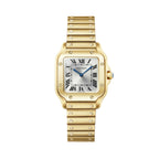 Santos De Cartier Small Model | 27mm, 18K Yellow Gold, Silver Dial