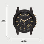 Armani Exchange Outerbanks AX7105 Men's Chronograph Watch – Black Dial with Black Stainless Steel Strap