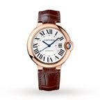 Ballon Bleu de Cartier 36 | 36mm, 18K Rose Gold, Alligator Leather, Silver Dial