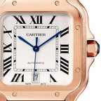 Santos de Cartier Large Model | 40mm, 18K Rose Gold, Alligator Leather, Silver Dial