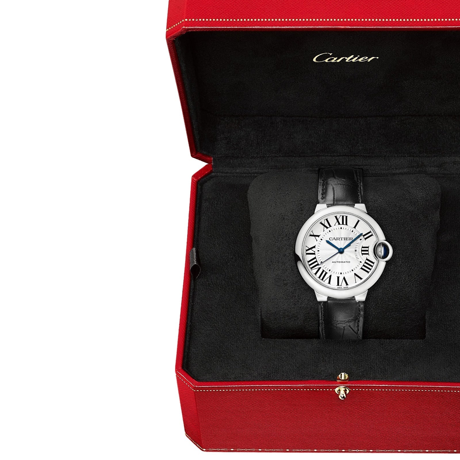 Ballon Bleu de Cartier 36 | 36mm, Steel, Alligator Leather, Silver Dial