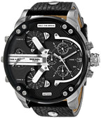 Diesel DZ7313 Mr. Daddy Chronograph Men's Watch – Black Dial & Black Leather Strap