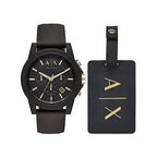 Armani Exchange Outerbanks AX7105 Men's Chronograph Watch – Black Dial with Black Stainless Steel Strap