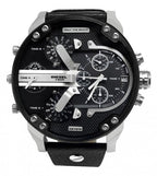 Diesel DZ7313 Mr. Daddy Chronograph Men's Watch – Black Dial & Black Leather Strap