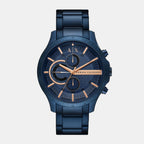 Armani Exchange Hampton AX2430 Men's Chronograph Watch – Blue Dial with Blue Stainless Steel Strap