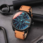 Diesel DZ4476 Mega Chief Chronograph Men's Watch – Black Dial & Brown Leather Strap