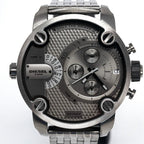 Diesel DZ7263 Little Daddy Dual Time Chronograph Men's Watch – Grey Dial & Stainless Steel Strap
