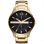 Armani Exchange Hampton AX2122 Men's Chronograph Watch – Black Dial with Gold Stainless Steel Strap