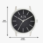 Armani Exchange Cayde AX2700 Men's Analog Watch – Black Dial with Silver Stainless Steel Bracelet