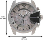 Diesel DZ4501 Mega Chief Chronograph Men's Watch – Silver Dial & Silver Stainless Steel Strap
