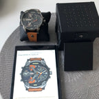 Diesel DZ7332 Mr. Daddy 2.0 Chronograph Men's Watch – Black Dial & Brown Leather Strap