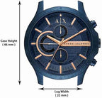 Armani Exchange Hampton AX2430 Men's Chronograph Watch – Blue Dial with Blue Stainless Steel Strap