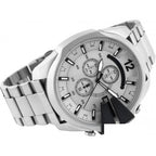 Diesel DZ4501 Mega Chief Chronograph Men's Watch – Silver Dial & Silver Stainless Steel Strap