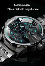 Diesel DZ7372 Uber Chief Chronograph Men's Watch – Black Dial & Grey Stainless Steel Strap