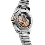 longines Conquest 30mm - Silver w/ Pink Gold Bezel on Bracelet