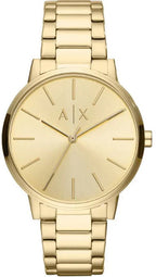Armani Exchange Cayde AX2707 Men's Analog Watch – Gold Dial with Coordinated Gold Stainless Steel Strap