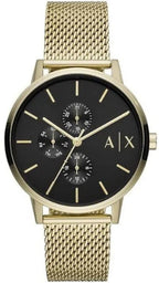 Armani Exchange Cayde AX2715 Men's Chronograph – Black Dial with Gold Mesh Stainless Steel Strap