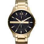 Armani Exchange Hampton AX2122 Men's Chronograph Watch – Black Dial with Gold Stainless Steel Strap