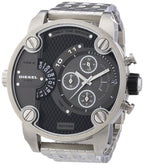 Diesel DZ7259 Little Daddy Chronograph Men's Watch – Black Dial & Silver Stainless Steel Strap