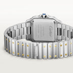 Santos De Cartier Watch | 27mm, Two-Tone Steel & 18K Yellow Gold, Steel, Silver Dial