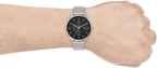 Armani Exchange Cayde AX2714 Men's Chronograph – Black Dial with Silver Mesh Stainless Steel Strap
