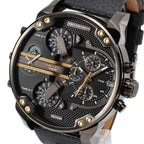 Diesel DZ7348 Mr. Daddy 2.0 Chronograph Men's Watch – Black Dial & Black Leather Strap