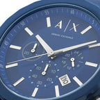 Men's Armani Exchange Outerbanks Chronograph Watch AX1327 – Blue Dial with Blue Silicone Strap