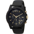 Armani Exchange Outerbanks AX7105 Men's Chronograph Watch – Black Dial with Black Stainless Steel Strap