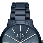 Armani Exchange Cayde AX2702 Men's Analog Watch – Blue Dial with Matching Blue Stainless Steel Strap