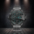 Diesel DZ7372 Uber Chief Chronograph Men's Watch – Black Dial & Grey Stainless Steel Strap