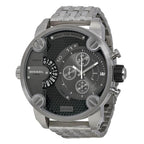 Diesel DZ7259 Little Daddy Chronograph Men's Watch – Black Dial & Silver Stainless Steel Strap