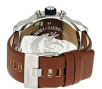 Diesel DZ7264 SBA Dual Time Men's Watch – Black Dial & Brown Leather Strap