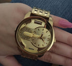 Diesel DZ7306 Mini Daddy Chronograph Men's Watch – Gold Dial & Gold Stainless Steel Strap