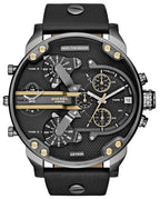 Diesel DZ7348 Mr. Daddy 2.0 Chronograph Men's Watch – Black Dial & Black Leather Strap