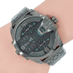 Diesel DZ7372 Uber Chief Chronograph Men's Watch – Black Dial & Grey Stainless Steel Strap