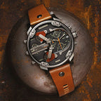 Diesel DZ7332 Mr. Daddy 2.0 Chronograph Men's Watch – Black Dial & Brown Leather Strap