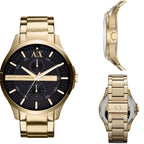 Armani Exchange Hampton AX2122 Men's Chronograph Watch – Black Dial with Gold Stainless Steel Strap