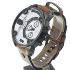 Diesel DZ7269 SBA Dual Time Chronograph Men's Watch – White Dial & Brown Leather Strap