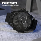 Diesel DZ7396 Mr. Daddy 2.0 Chronograph Men's Watch – Black Dial & Black Stainless Steel Strap