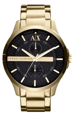 Armani Exchange Hampton AX2122 Men's Chronograph Watch – Black Dial with Gold Stainless Steel Strap
