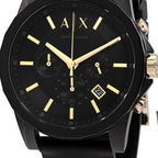 Armani Exchange Outerbanks AX7105 Men's Chronograph Watch – Black Dial with Black Stainless Steel Strap