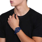 Men's Armani Exchange Outerbanks Chronograph Watch AX1327 – Blue Dial with Blue Silicone Strap