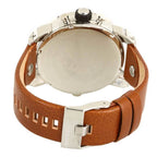 Diesel DZ7264 SBA Dual Time Men's Watch – Black Dial & Brown Leather Strap