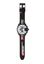 Diesel DZ4512 Mega Chief Chronograph Men's Watch – Silver Dial & Black Leather Strap