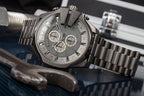 Diesel DZ4282 Mega Chief Chronograph Men's Watch – Grey Dial & Grey Stainless Steel Strap
