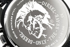Diesel DZ4512 Mega Chief Chronograph Men's Watch – Silver Dial & Black Leather Strap