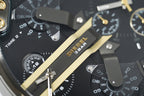 Diesel DZ7348 Mr. Daddy 2.0 Chronograph Men's Watch – Black Dial & Black Leather Strap